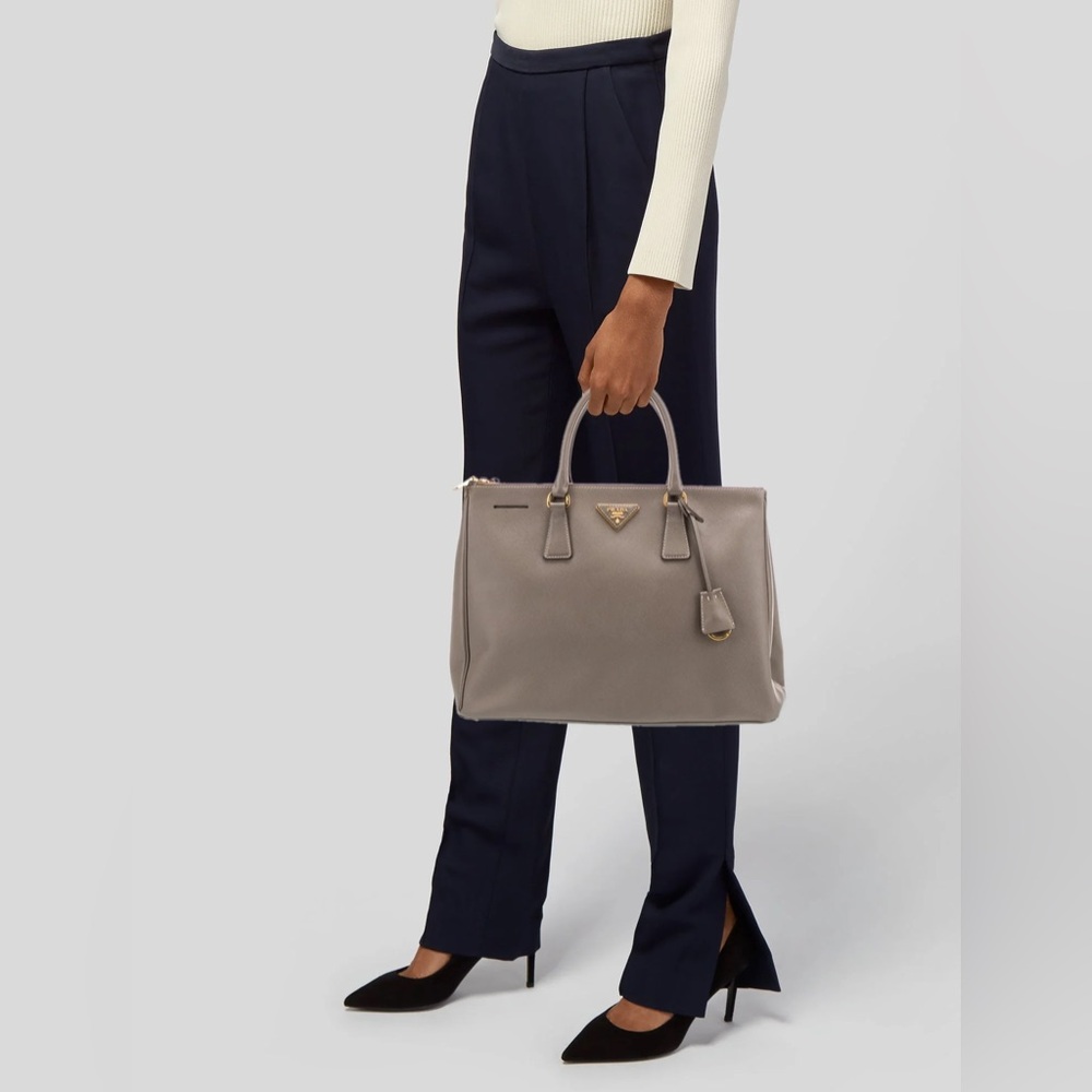PRADA SAFFIANO LEATHER DOUBLE ZIP GALLERIA TOTE
